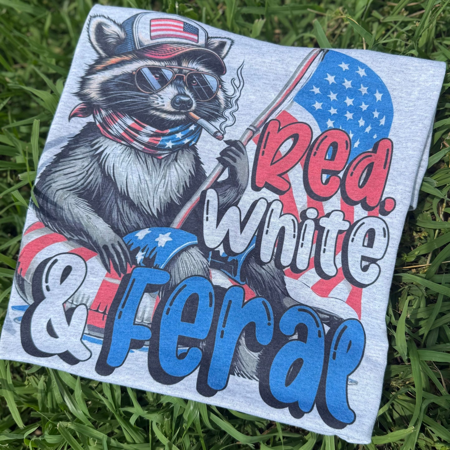 Red, White, and Feral Tee