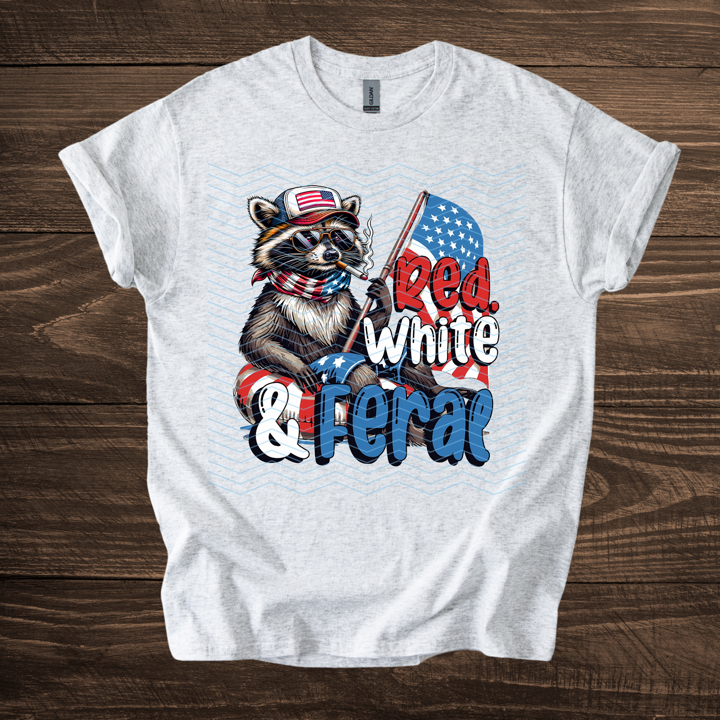 Red, White, and Feral Tee
