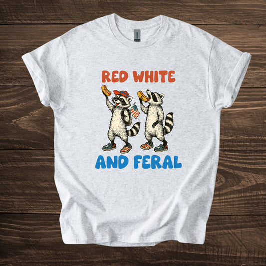 Red White & Feral Tee