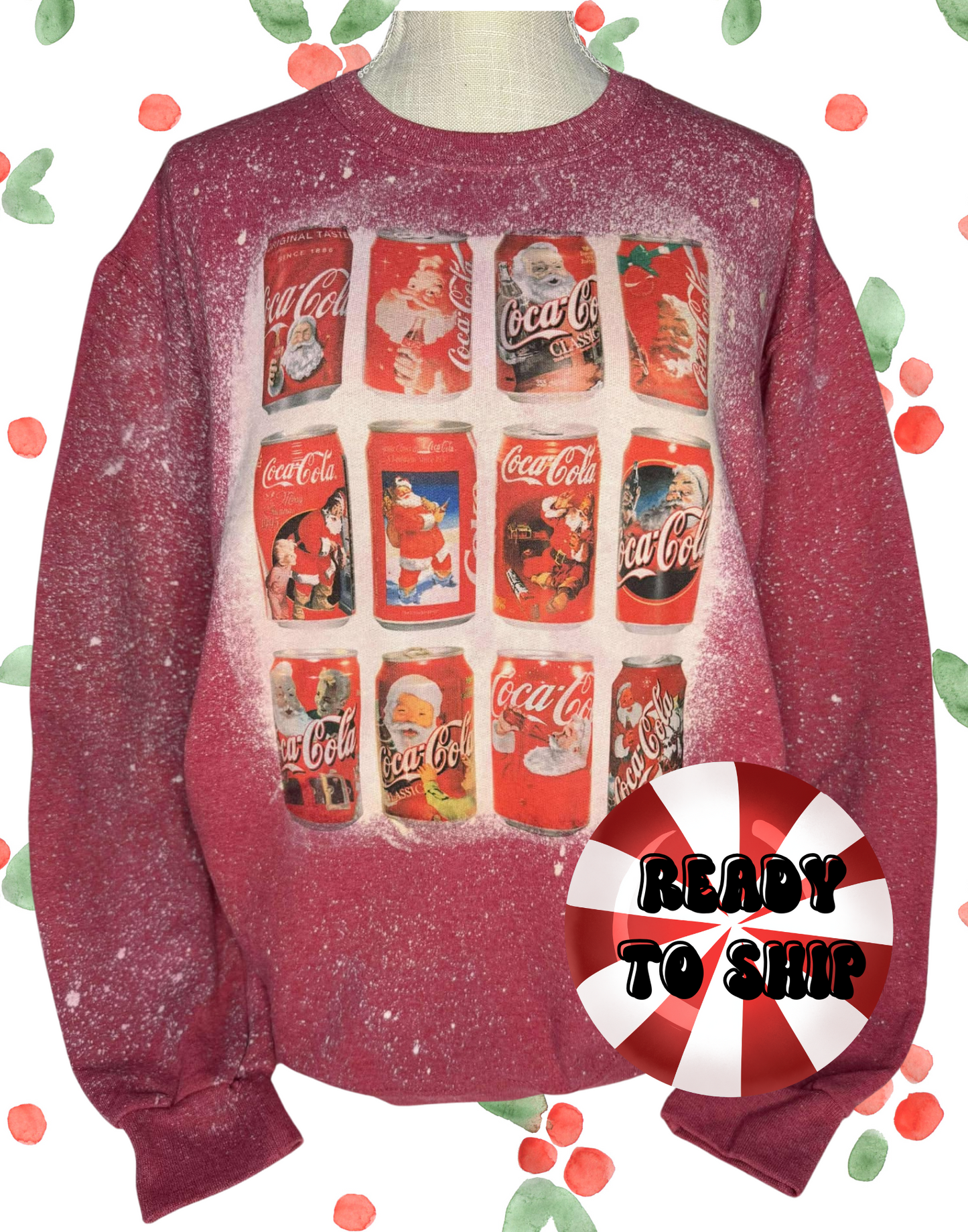 Vintage Santa Soda's Bleached Sweatshirt - Unisex Fit