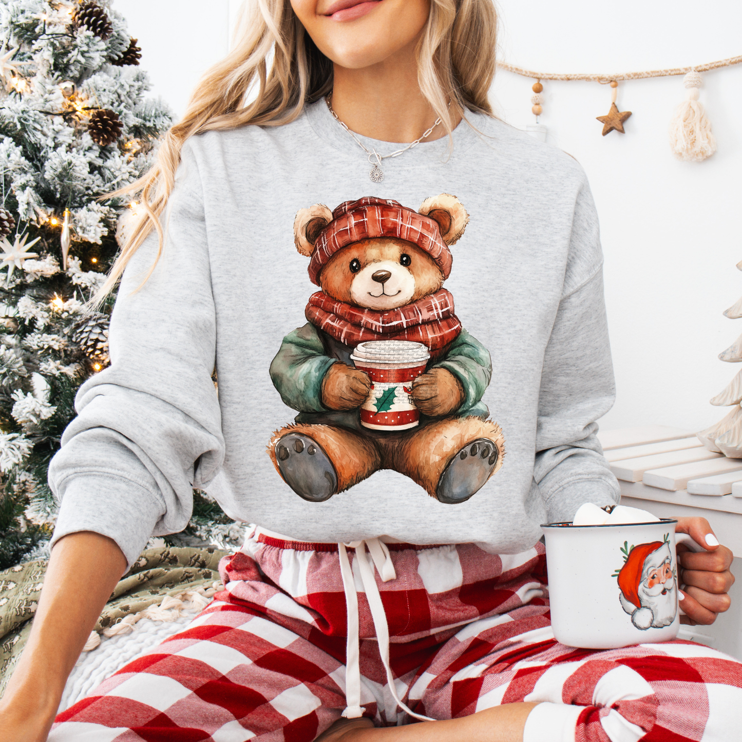 Cozy Hot Chocolate Bear Sweatshirt or Short Sleeve