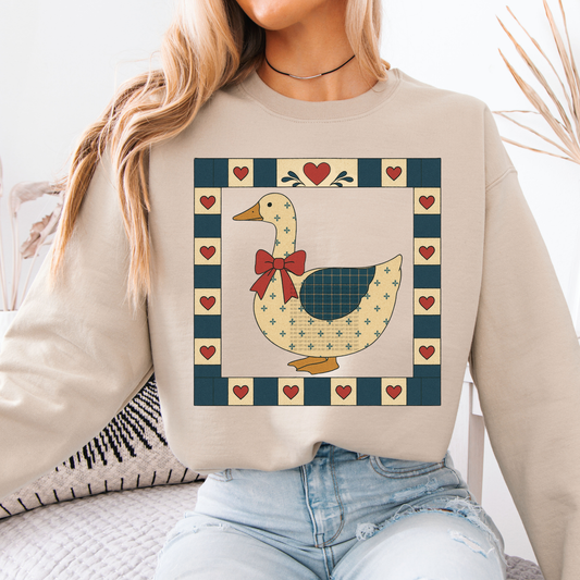 Vintage Goose Granny Square Sweatshirt / Short Sleeve Tee