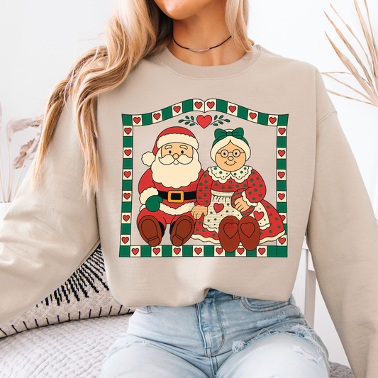 Vintage Santa / Mrs. Claus Sweatshirt / Short Sleeve Tee