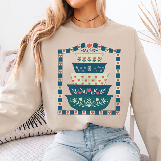 Vintage Bowl Sweatshirt / Short Sleeve Tee