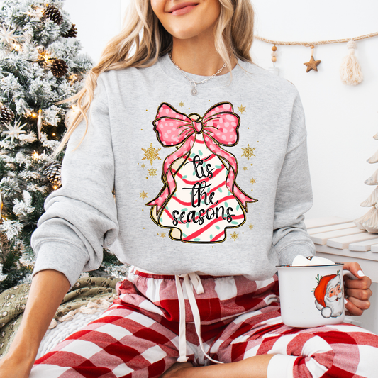 Tis The Season Christmas Tree Sweatshirt or Short Sleeve