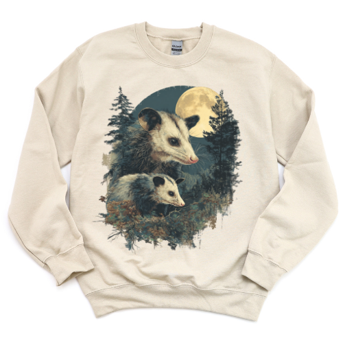 Two Possum Moon Sweatshirt or Short Sleeve