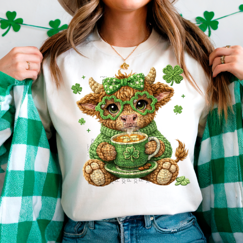 Highland Cow Coffee St. Patrick's Day Shirt | Sweatshirt
