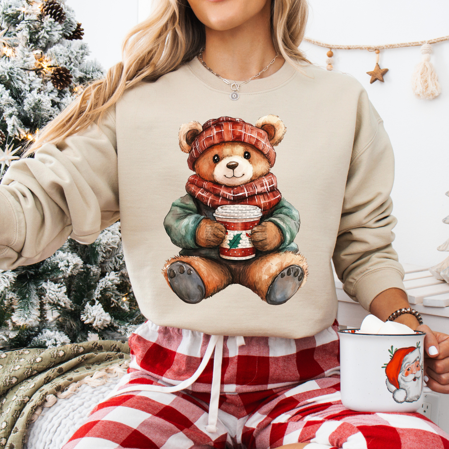 Cozy Hot Chocolate Bear Sweatshirt or Short Sleeve